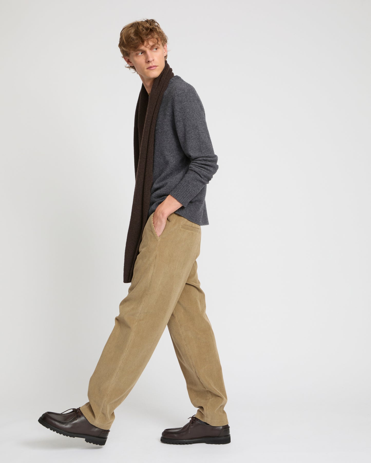 Corduroy straight leg trousers -Yves Salomon