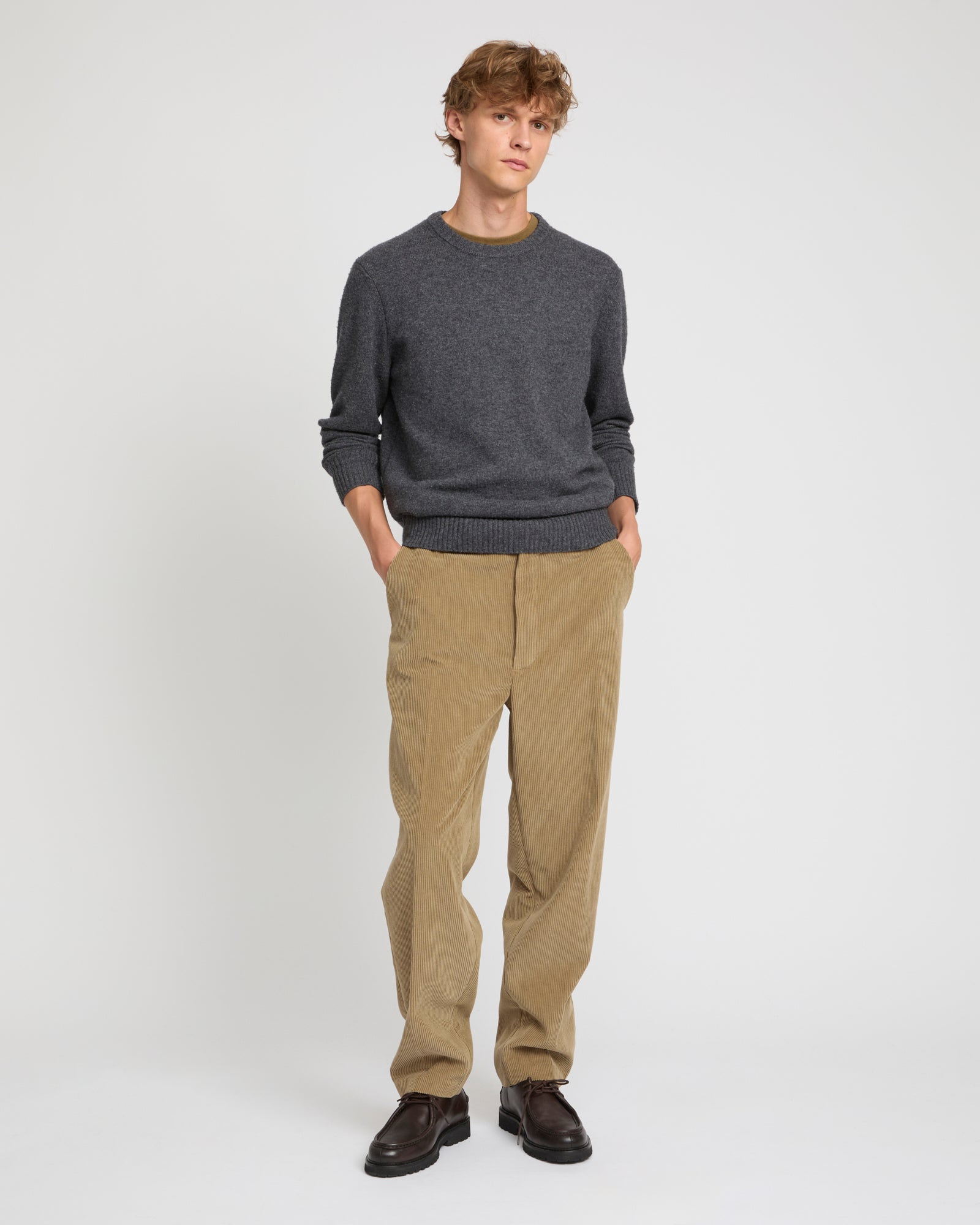 Corduroy straight leg trousers -Yves Salomon