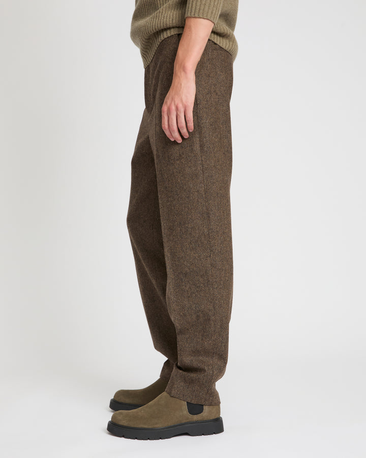 Straight-leg cashmere and wool tweed trousers -Yves Salomon