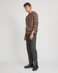 Straight-leg cashmere and wool tweed trousers