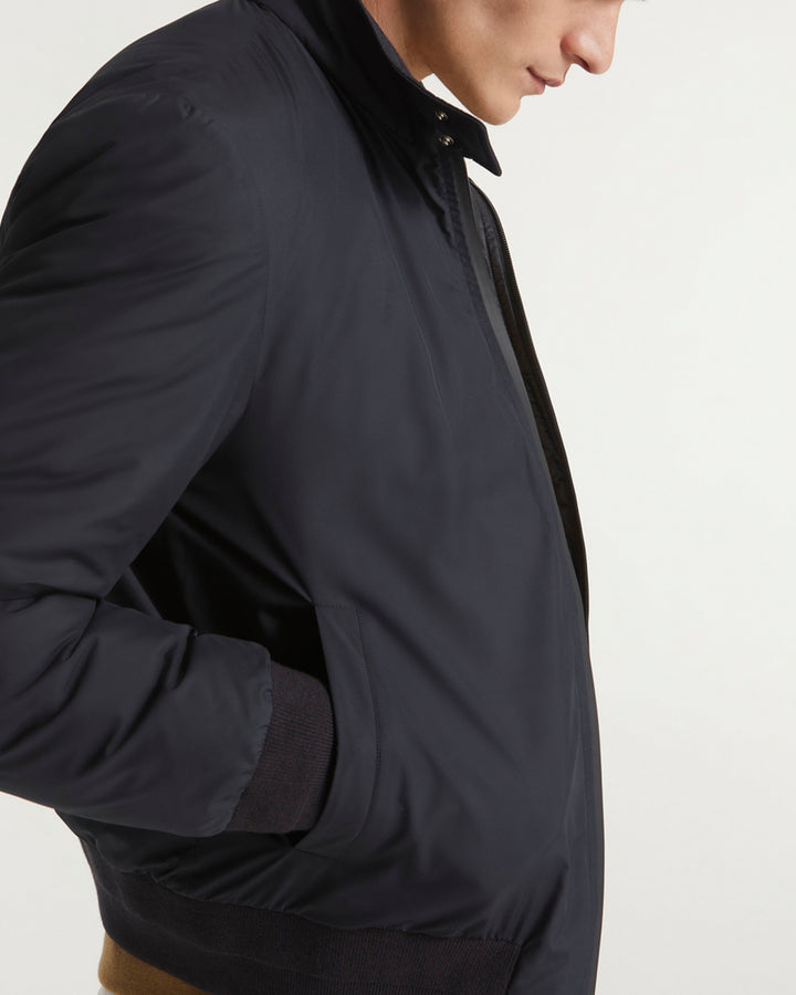 Down-filled technical fabric blouson