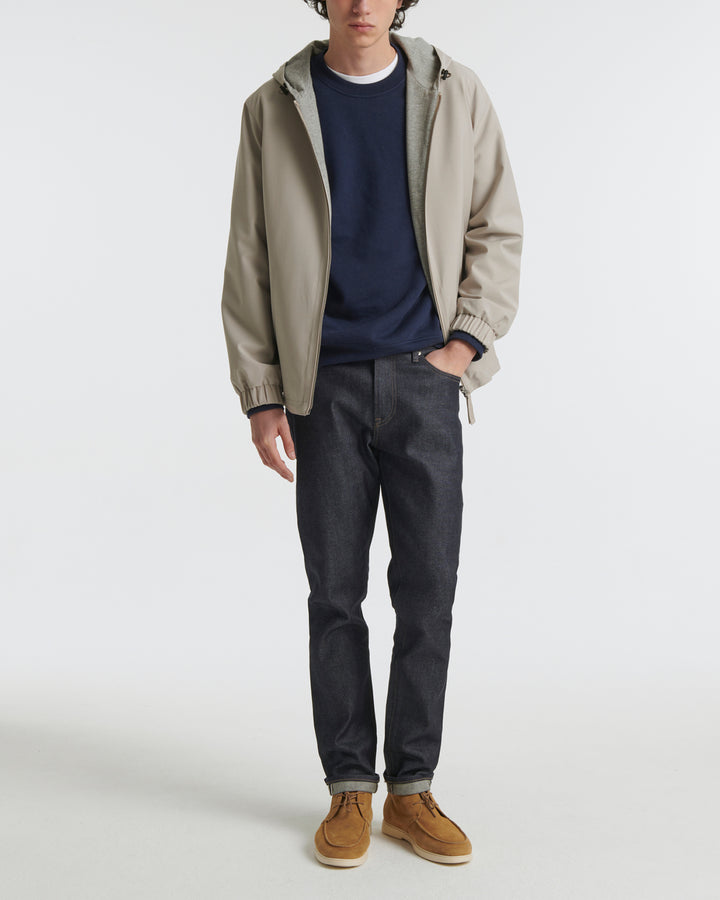 Jersey reversible wool blend hoody