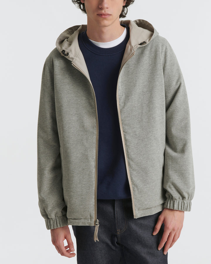 Jersey reversible wool blend hoody