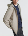 Jersey reversible wool blend hoody