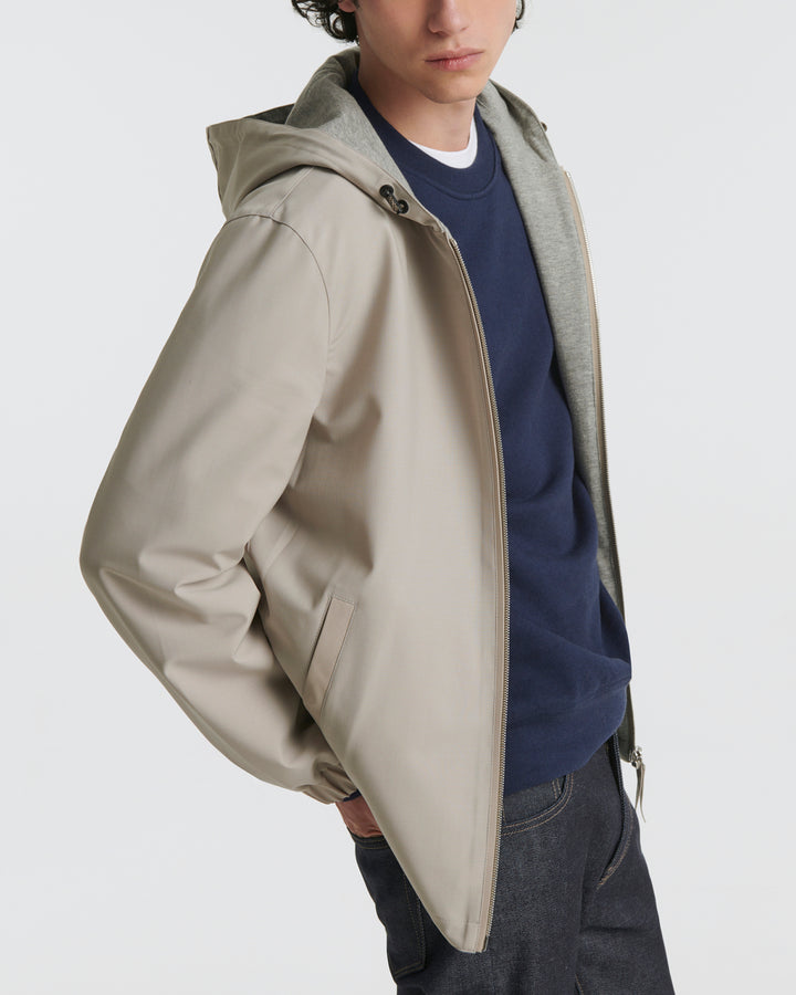 Jersey reversible wool blend hoody