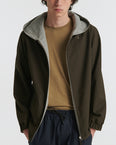 Jersey reversible wool blend hoody