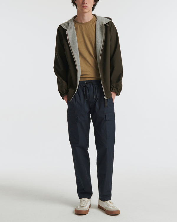 Jersey reversible wool blend hoody