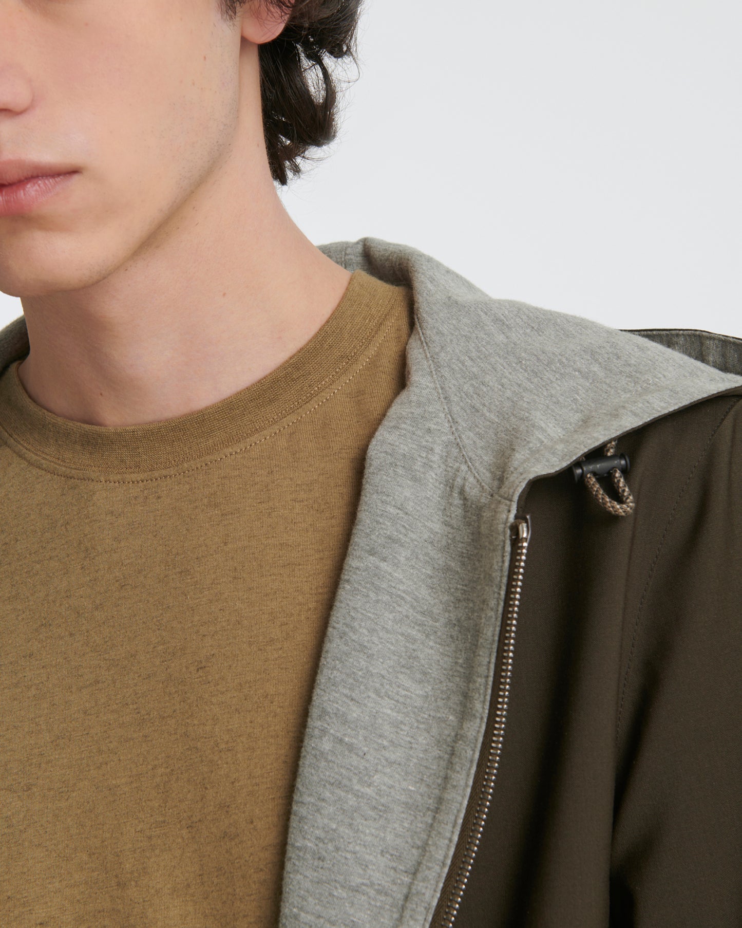 Jersey reversible wool blend hoody
