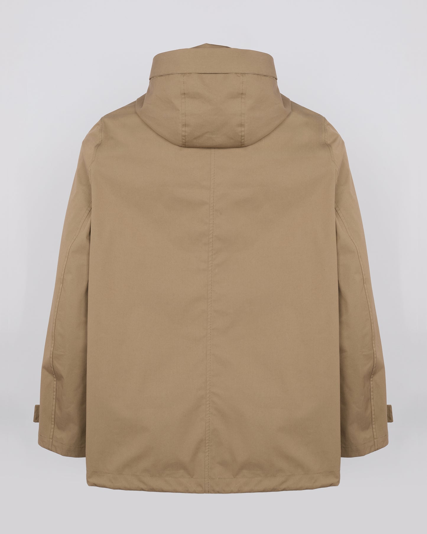 Short parka in technical cotton-mix fabric