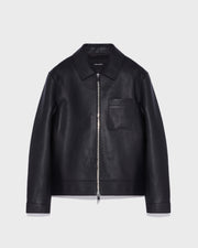 Leather jacket with leatherworking finish