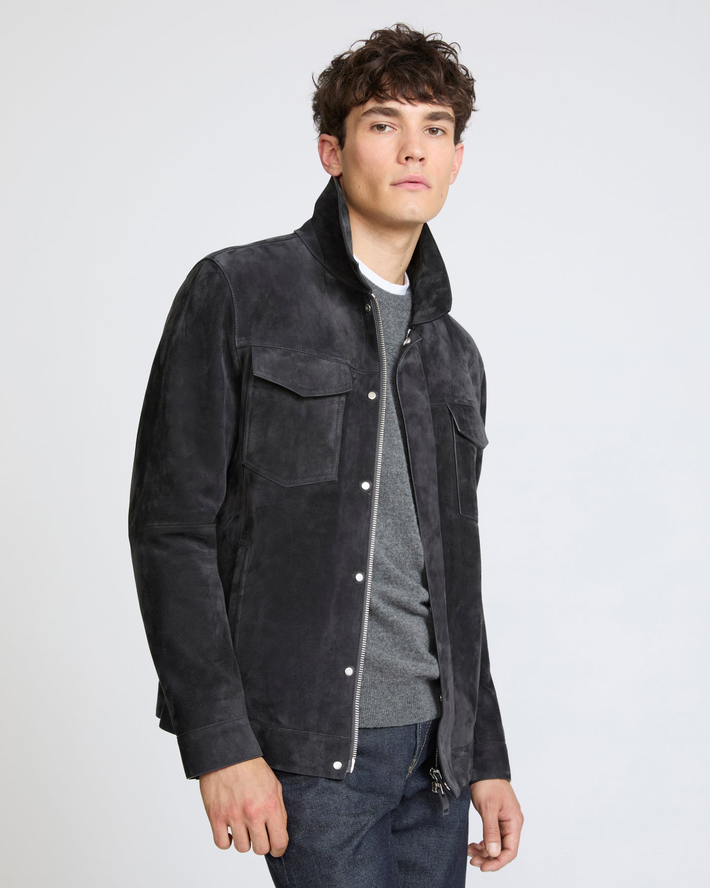 Suede calfskin leather jacket - Yves Salomon - New Fall Winter Collection
