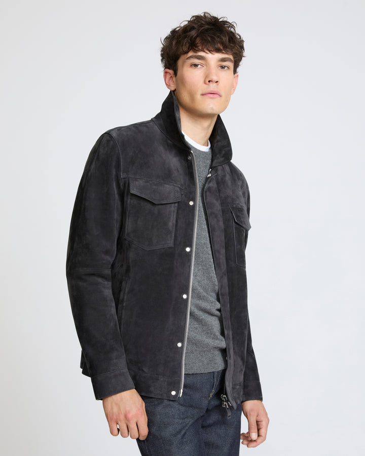 Suede calfskin leather jacket - Yves Salomon - New Fall Winter Collection
