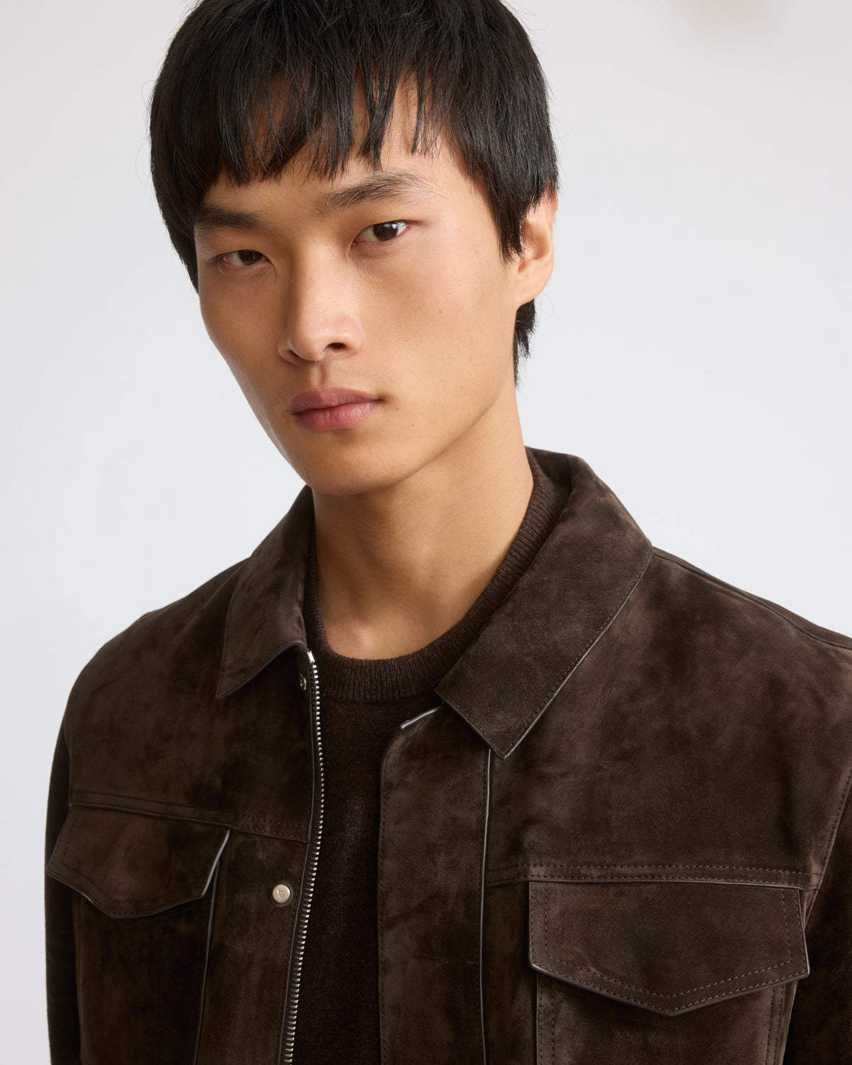 Suede calfskin leather jacket - Yves Salomon - New Fall/Winter Collection