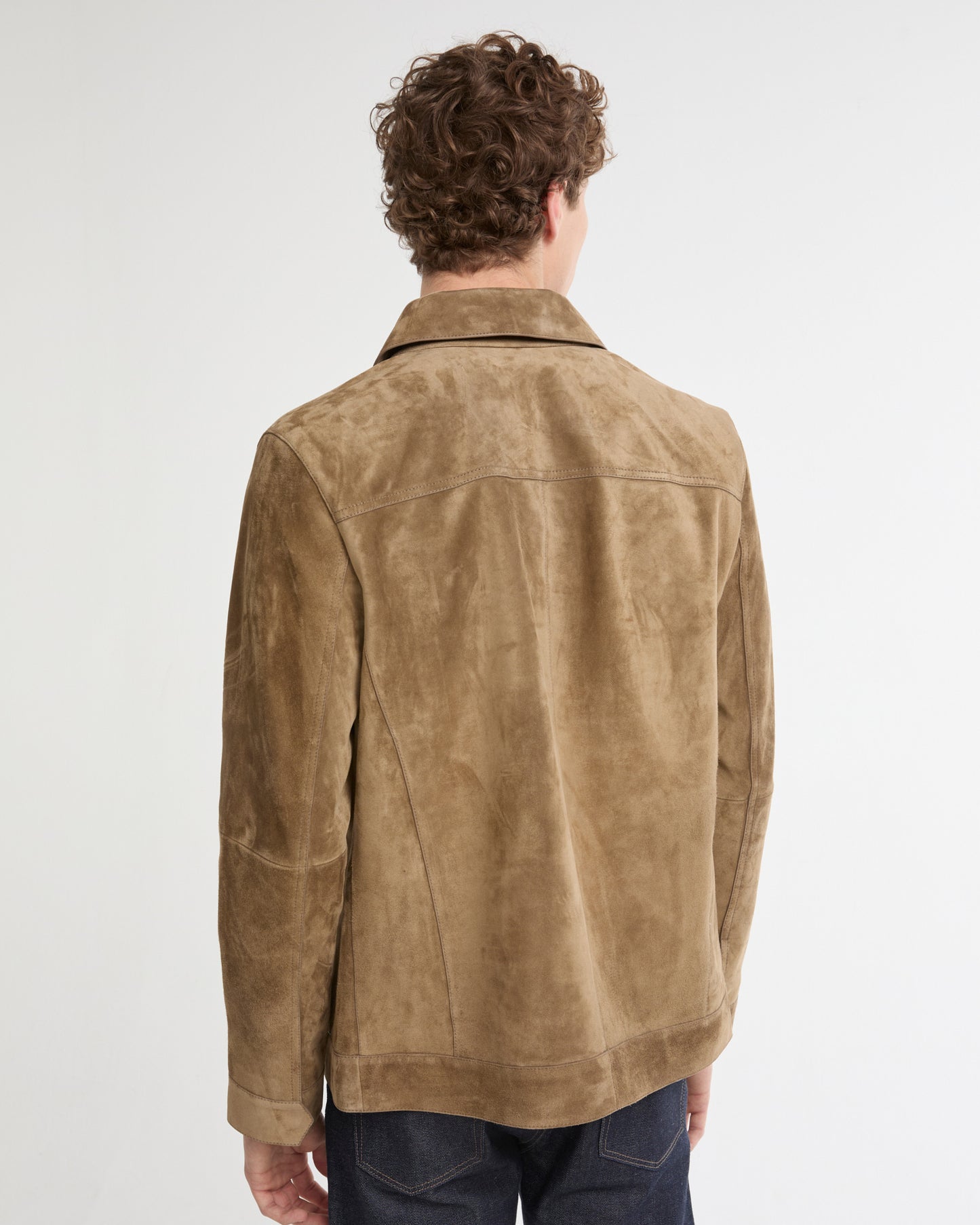 Suede-finish calfskin denim jacket -Yves Salomon - New spring summer collection
