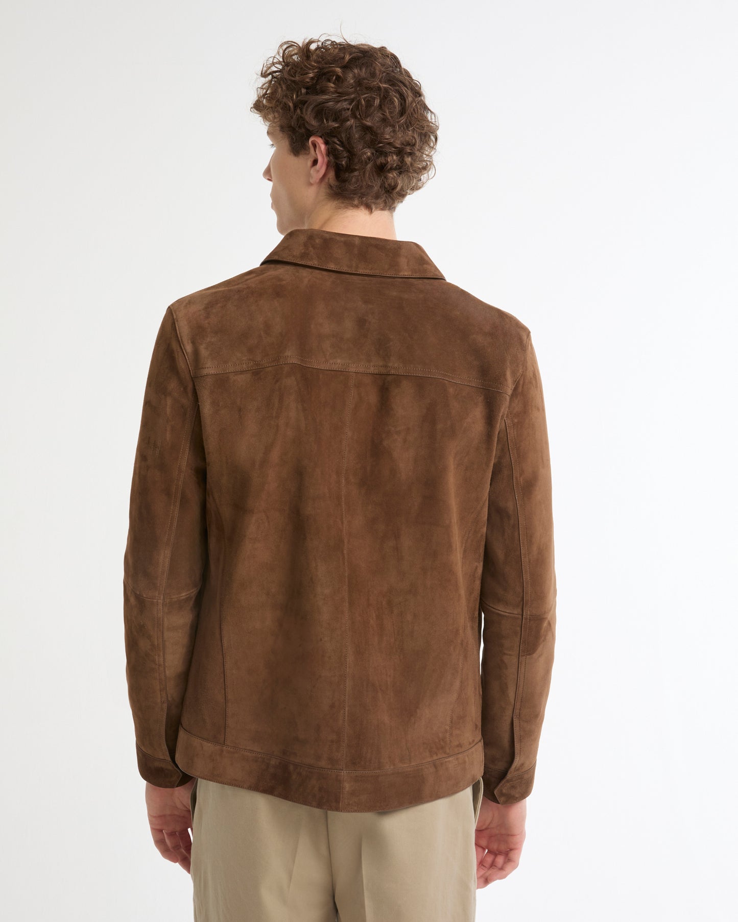 Suede-finish calfskin denim jacket -Yves Salomon - New spring summer collection