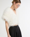 Cropped feather bolero