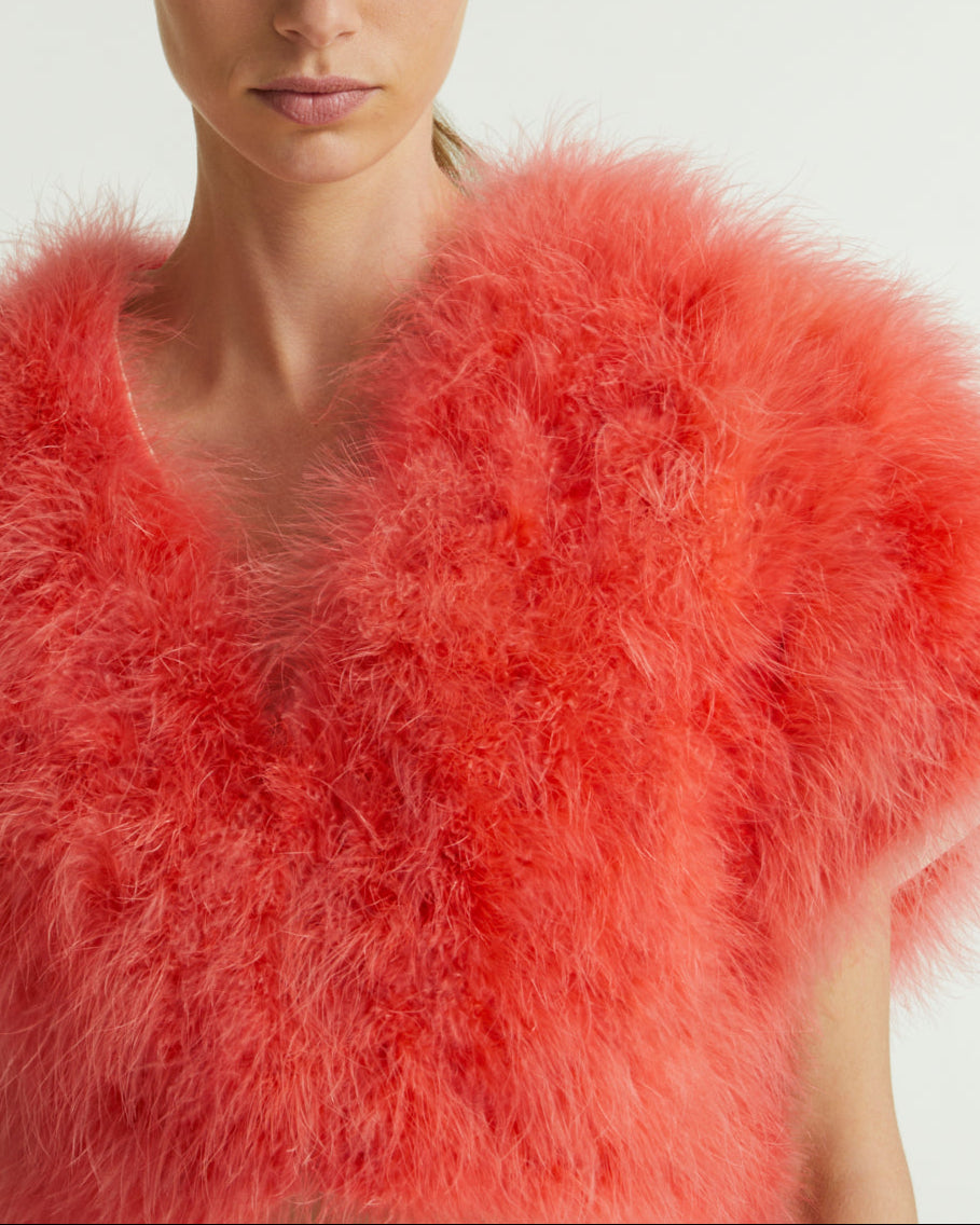 Cropped feather bolero -Yves Salomon