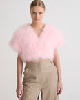 Cropped feather bolero