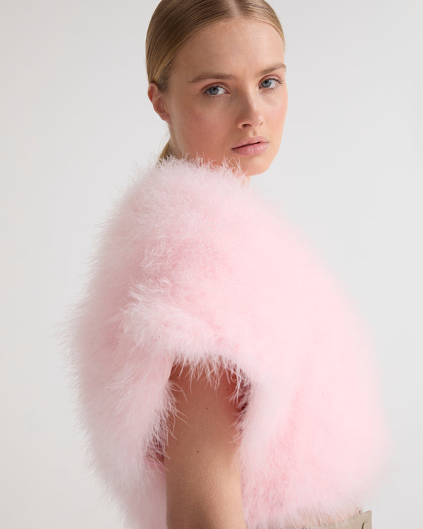 Cropped feather bolero