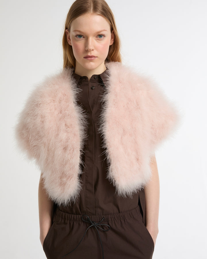 Cropped feather bolero -Yves Salomon - New spring summer collection
