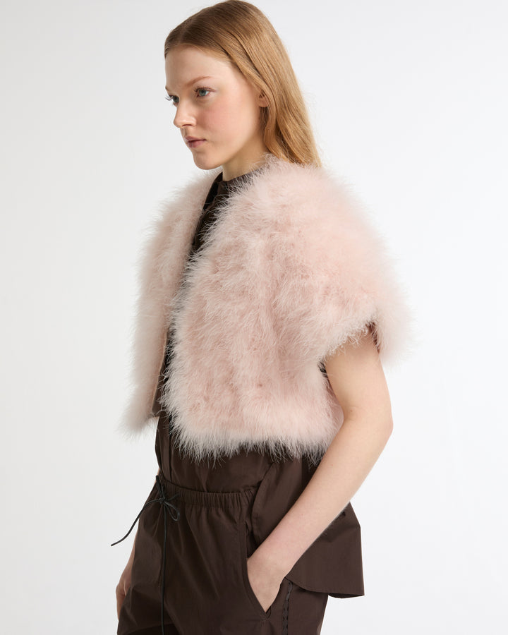 Cropped feather bolero -Yves Salomon - New spring summer collection