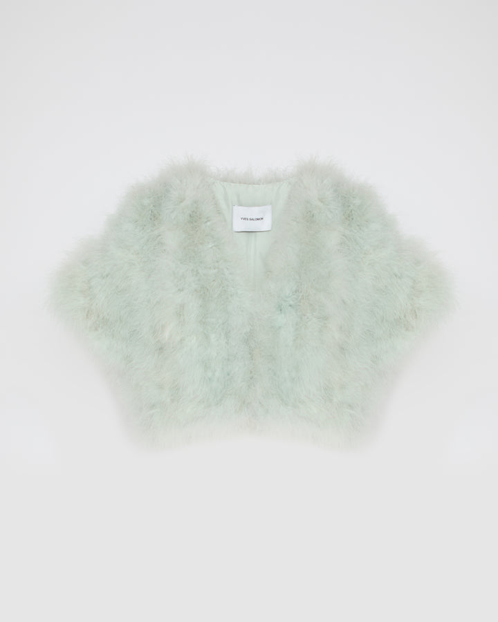 Cropped feather bolero