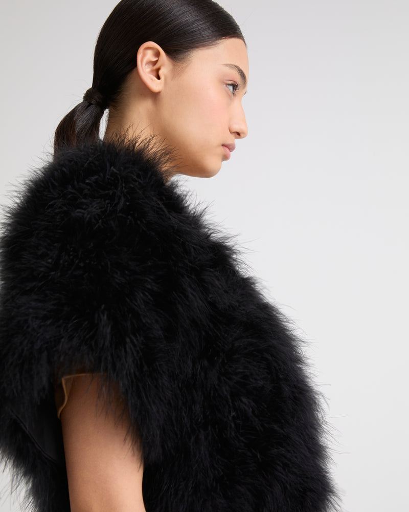 Cropped feather bolero