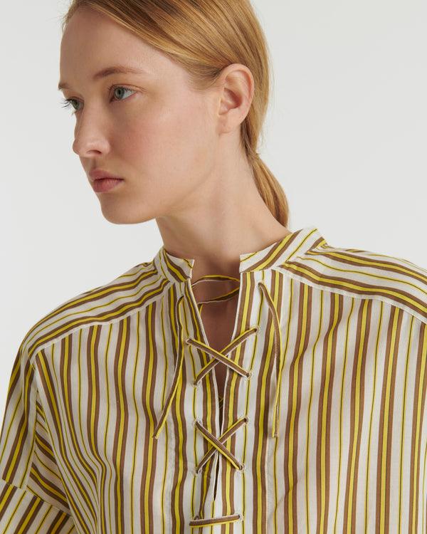 Striped cotton poplin blouse