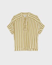 Striped cotton poplin blouse