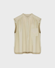 Sleeveless lamb leather top