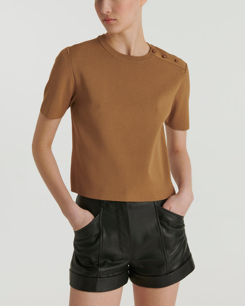 Knitted T-shirt - brown