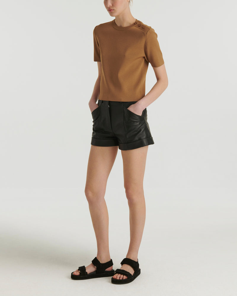 Knitted T-shirt - brown