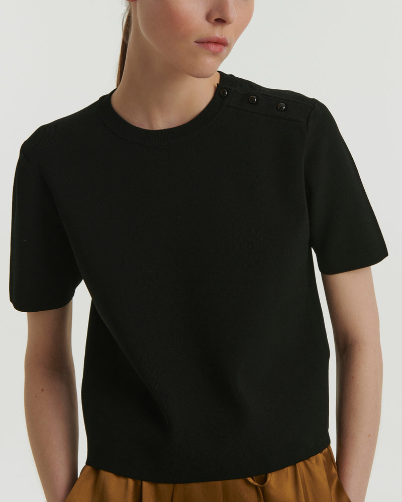 Knitted T-shirt - black