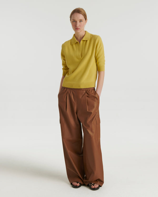 Knit polo shirt - yellow
