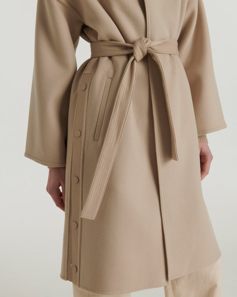 Double-sided cashmere oversized coat - beige