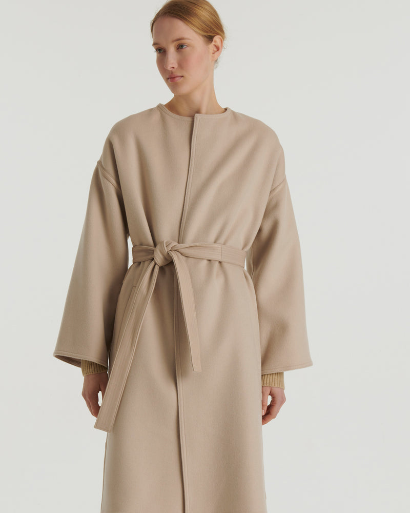 Double-sided cashmere oversized coat - beige