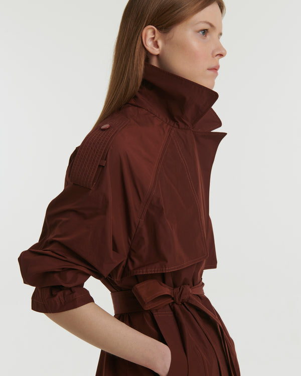 Technical fabric trench coat