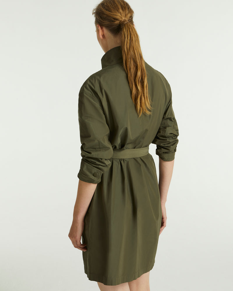 Oversized coat in technical fabric