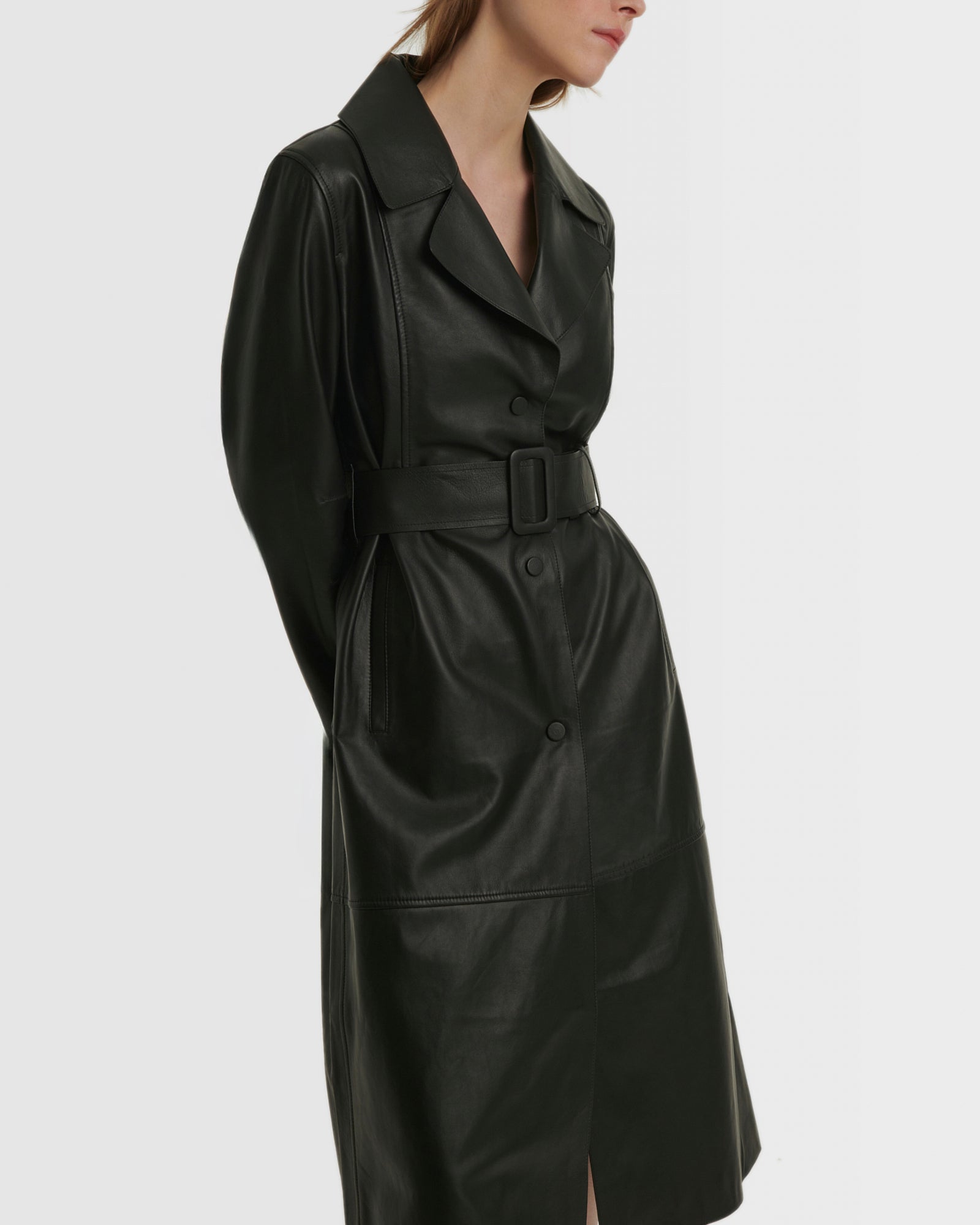 Summer sale -  Long lamb leather trench coat - Yves Salomon