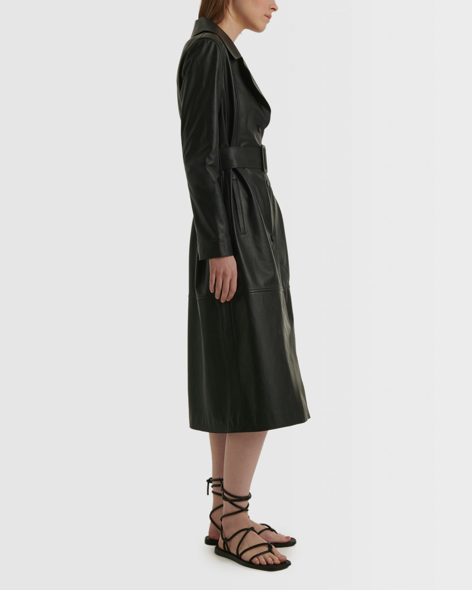 Summer sale -  Long lamb leather trench coat - Yves Salomon