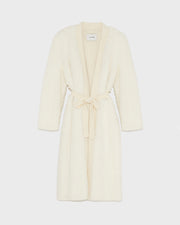 Merino knit and mink long coat