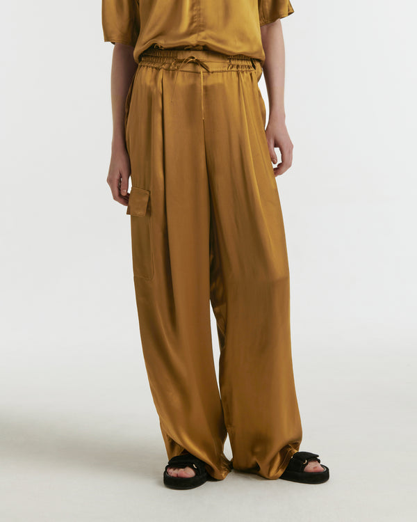 Satin trousers - bronze