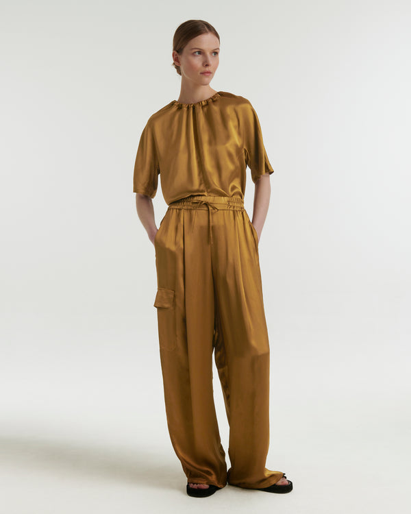 Satin trousers - bronze