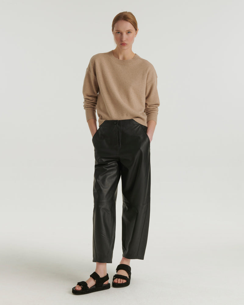 Leather trousers - black