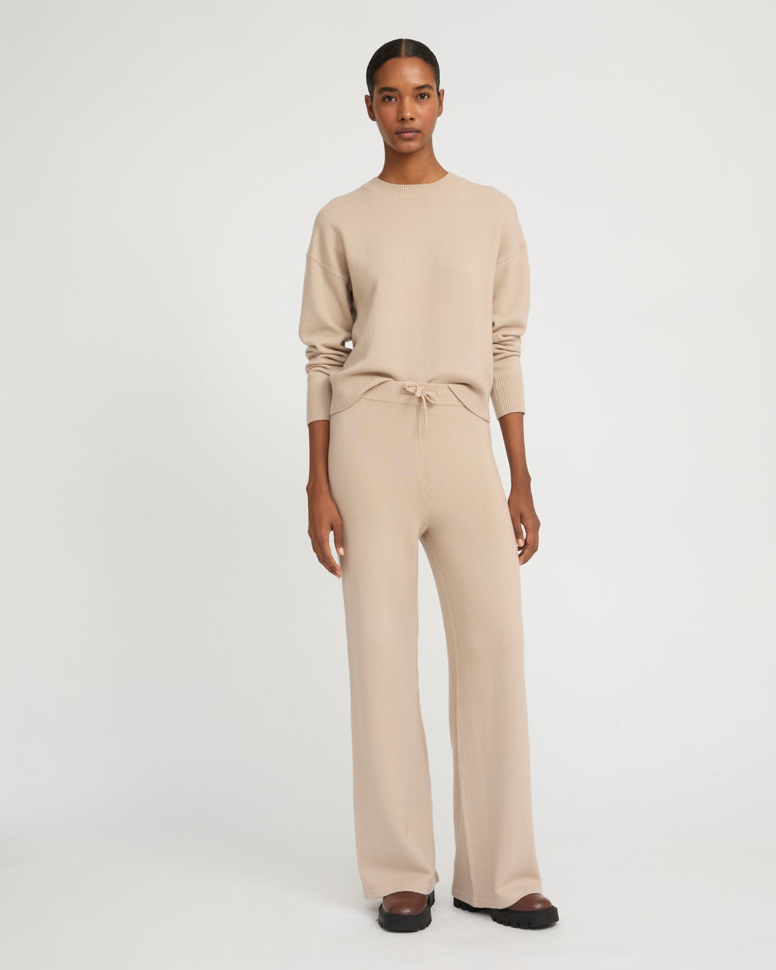Merino knit wide leg trousers -Yves Salomon - New spring summer collection