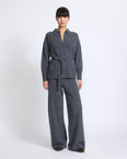 Merino knit wide leg trousers