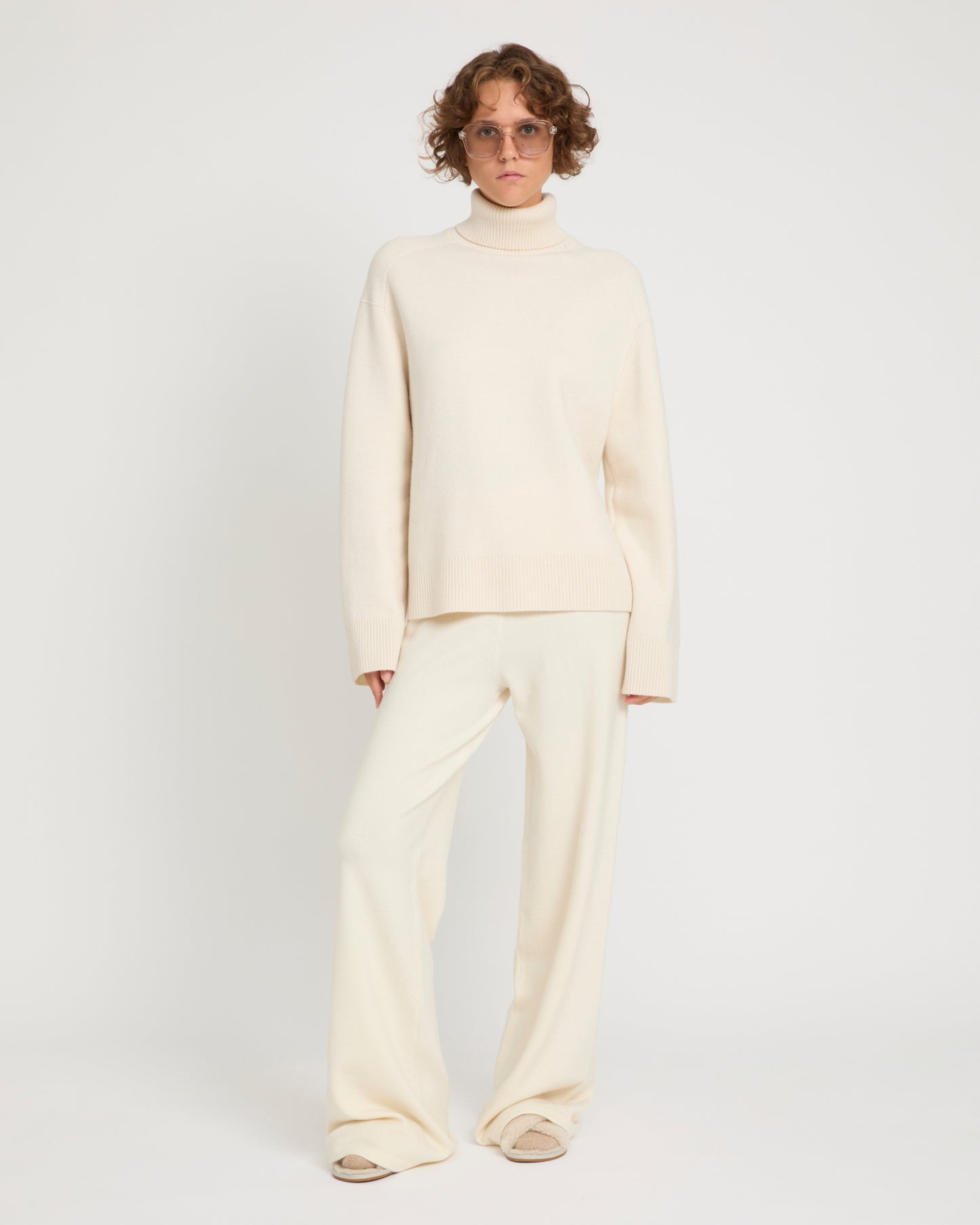 Merino knit wide leg trousers -Yves Salomon