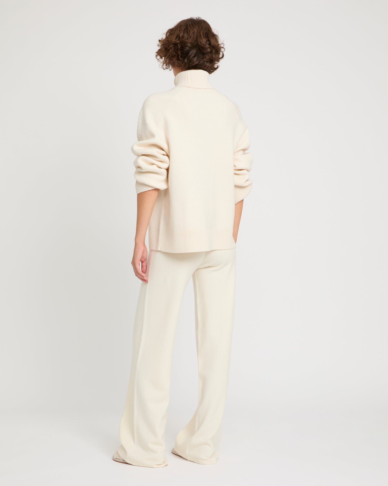 Merino knit wide leg trousers -Yves Salomon