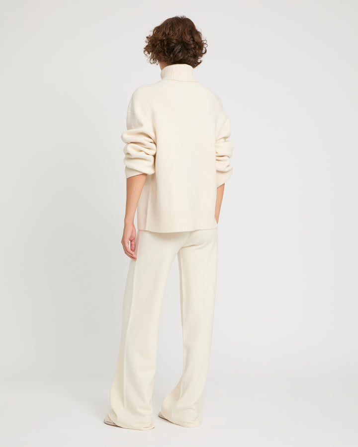 Merino knit wide leg trousers -Yves Salomon