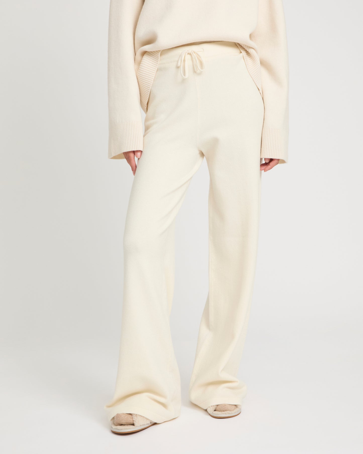 Merino knit wide leg trousers -Yves Salomon